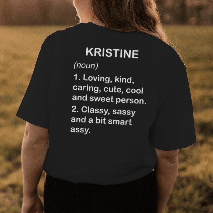 Kristine Definition Personalized Custom Name Loving Kind Womens Back Print T-shirt Funny Gifts
