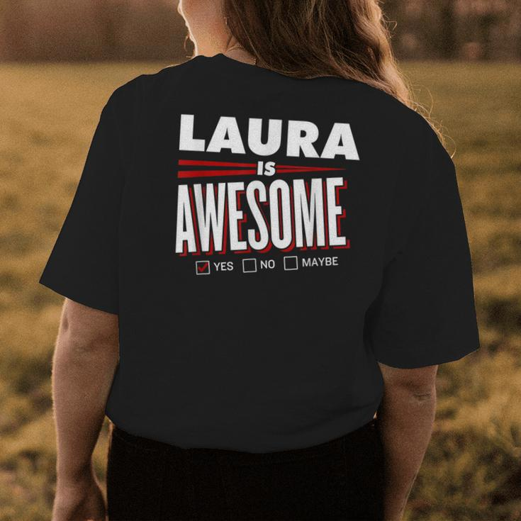 Laura Is Awesome Family Friend Name Funny Gift Womens Back Print T-shirt Funny Gifts