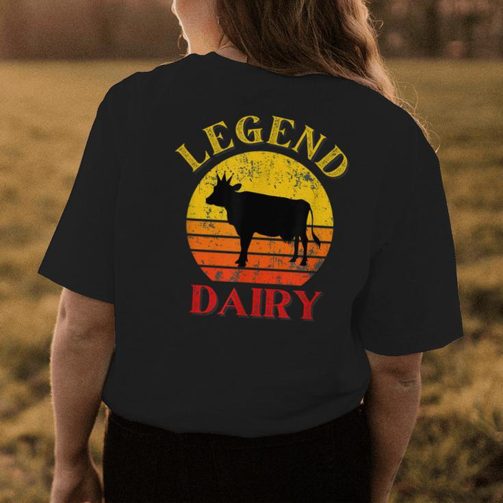 Legend Dairy Cow A Legend On The Farm Womens Back Print T-shirt Funny Gifts