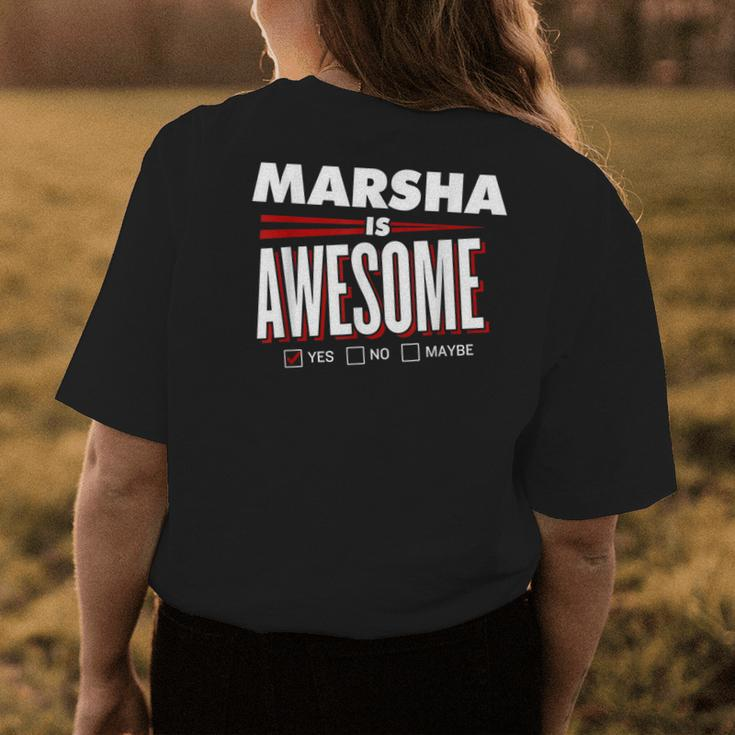 Marsha Is Awesome Family Friend Name Funny Gift Womens Back Print T-shirt Funny Gifts