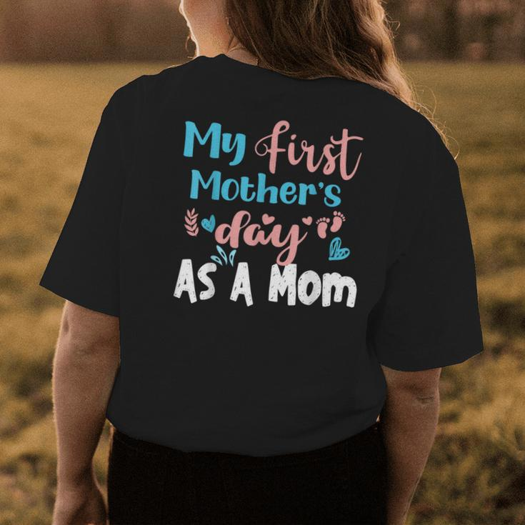 My First Mothers Day As A Mom In Blue And Pink Womens Back Print T-shirt Unique Gifts