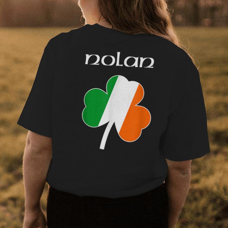NolanFamily Reunion Irish Name Ireland Shamrock Womens Back Print T-shirt Funny Gifts