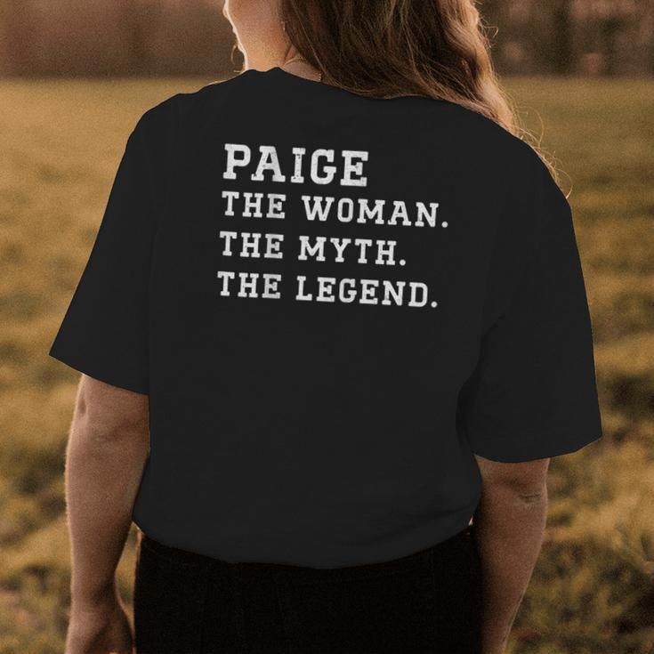Paige The Woman Myth Legend Custom Name Womens Back Print T-shirt Funny Gifts