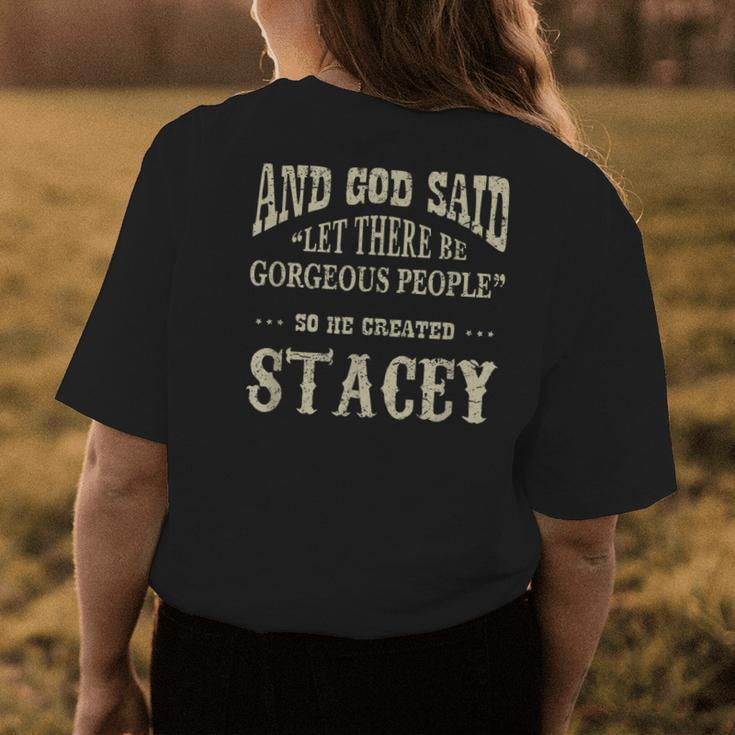 Personalized Birthday Gift Idea For Person Named Stacey Womens Back Print T-shirt Funny Gifts