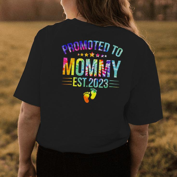 Promoted To Mommy Est 2023 New Mom Gift Tie Dye Mothers Day Womens Back Print T-shirt Unique Gifts