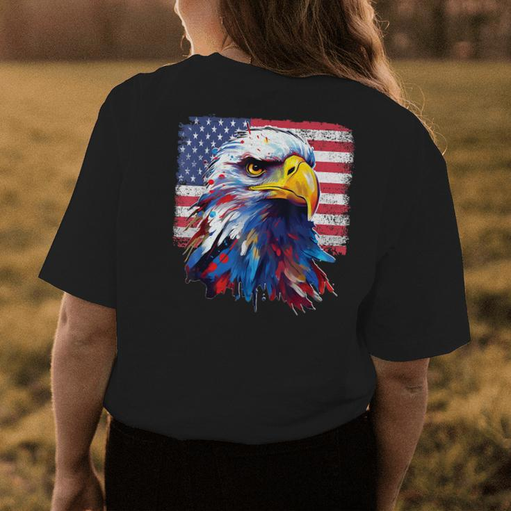 Proud American Patriotic Eagle Usa Flag 4Th July Fathers Day Women's Crewneck Short Sleeve Back Print T-shirt Personalized Gifts