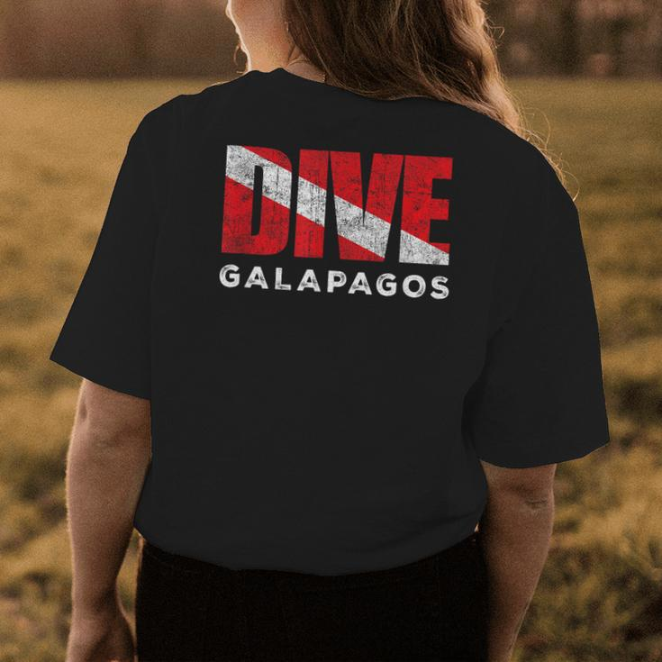 Retro Dive Galapagos Scuba Diver Vintage Dive Flag Diving Women's Crewneck Short Sleeve Back Print T-shirt Personalized Gifts