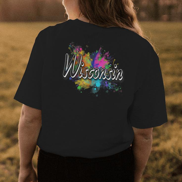 Retro Wisconsin Apparel For Men Women & Kids - Wisconsin Womens Back Print T-shirt Unique Gifts