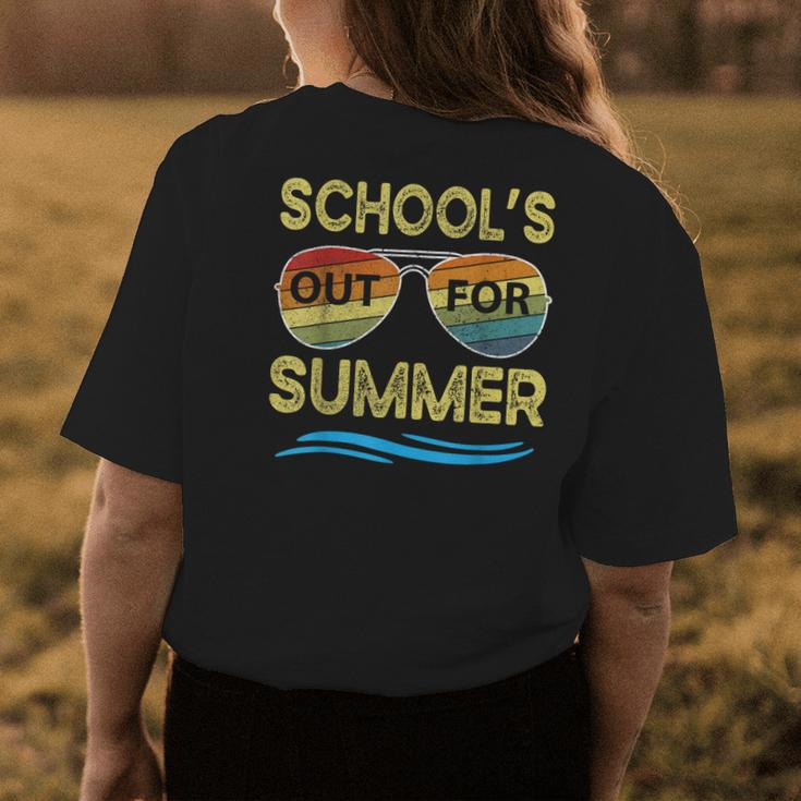 Schools Out For Summer Last Day Of School Retro Teacher Womens Back Print T-shirt Unique Gifts