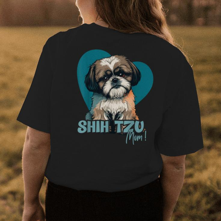 Shih Tzu Dog With Heartdecoration - Shihtzumom Womens Back Print T-shirt Unique Gifts