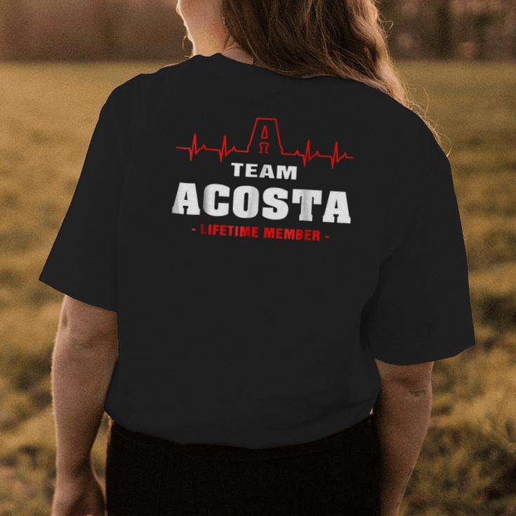 Team Acosta Lifetime Member Name Surname Last Name Womens Back Print T-shirt Funny Gifts