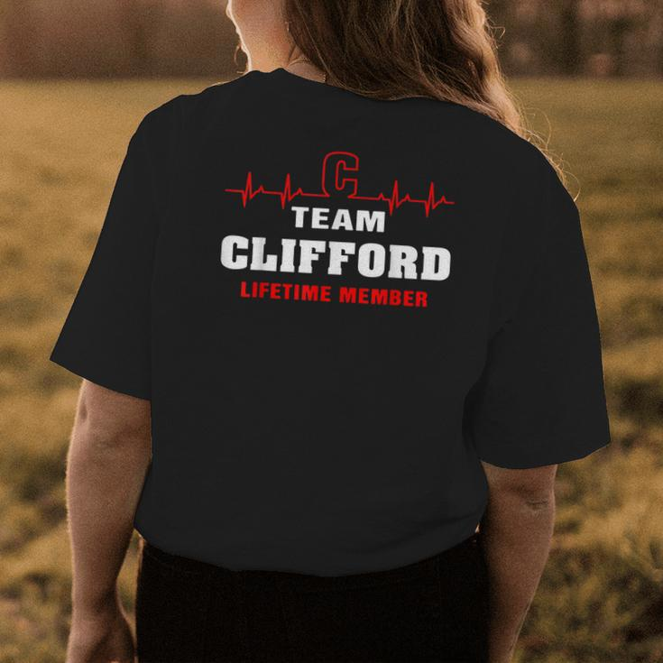 Team Clifford Lifetime Member Surname Clifford Name Womens Back Print T-shirt Funny Gifts
