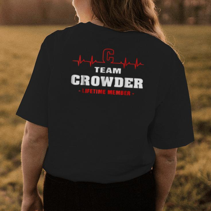 Team Crowder Lifetime Member Surname Last Name Womens Back Print T-shirt Funny Gifts