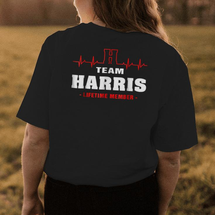 Team Harris Lifetime Member Surname Last Name Womens Back Print T-shirt Funny Gifts