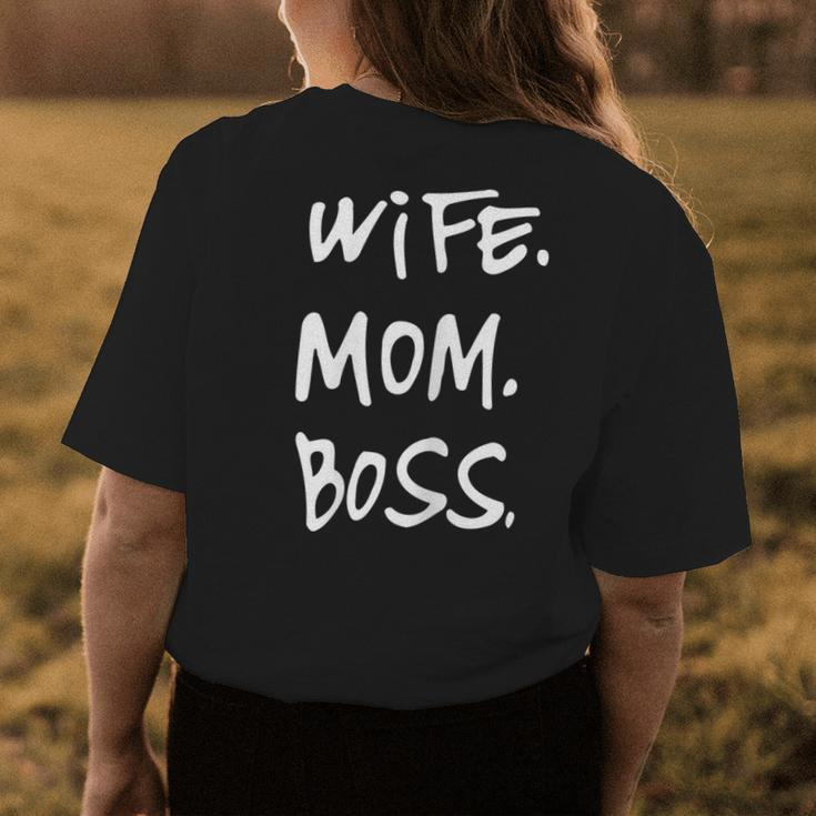Wife Mom Boss Cool Mother Moms Womens Women's T-shirt Back Print Unique Gifts