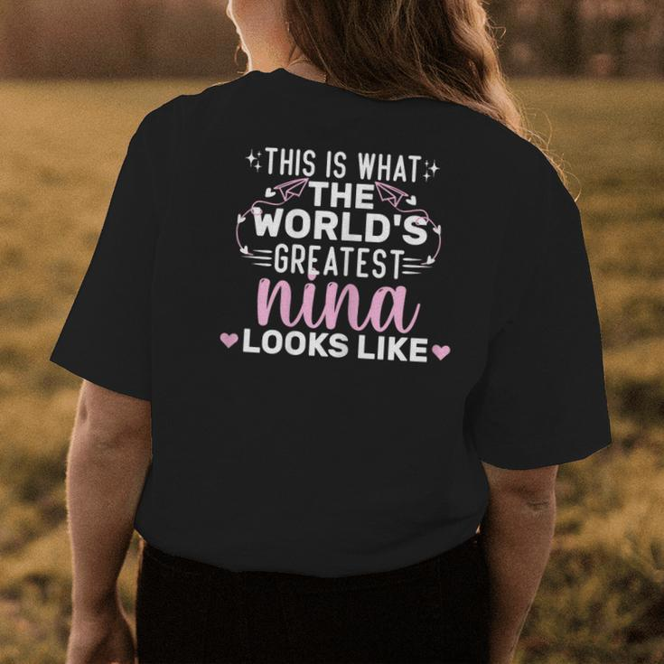 Womens Best Mom In The World Best Nina Mother Women Mothers Day Womens Back Print T-shirt Unique Gifts