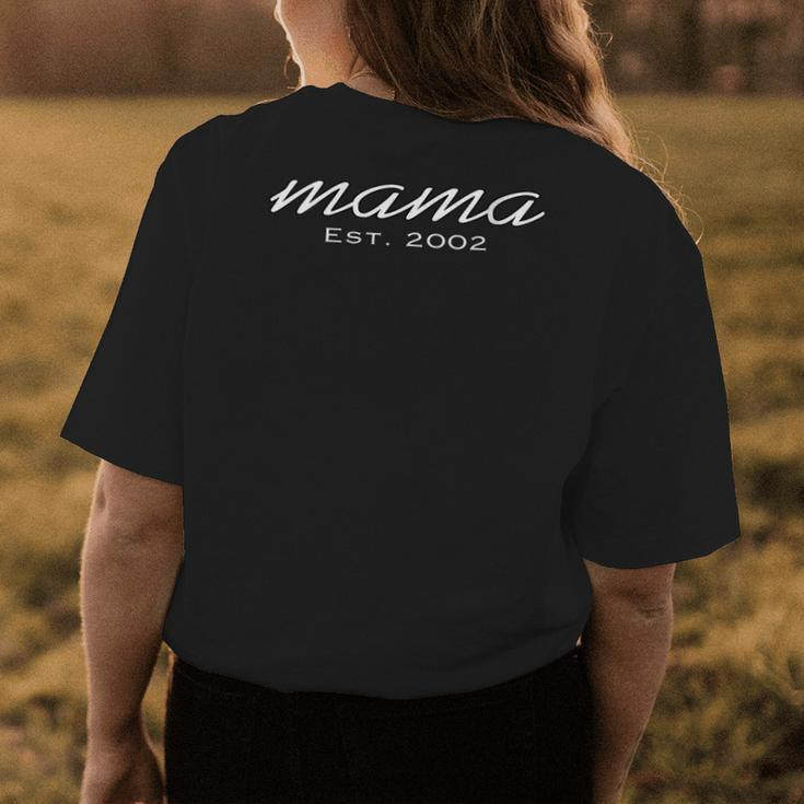 Womens Mama Est 2002 Mothers Day | Birthday Gift Clothing For Mom Womens Back Print T-shirt Unique Gifts