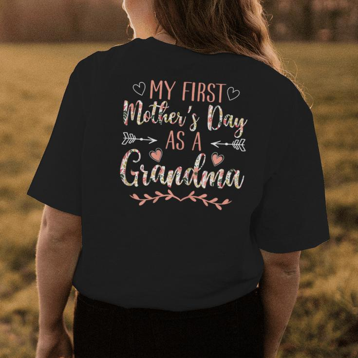 Womens My First Mothers Day As A Grandma Mothers Day 2023 Grandma Womens Back Print T-shirt Unique Gifts
