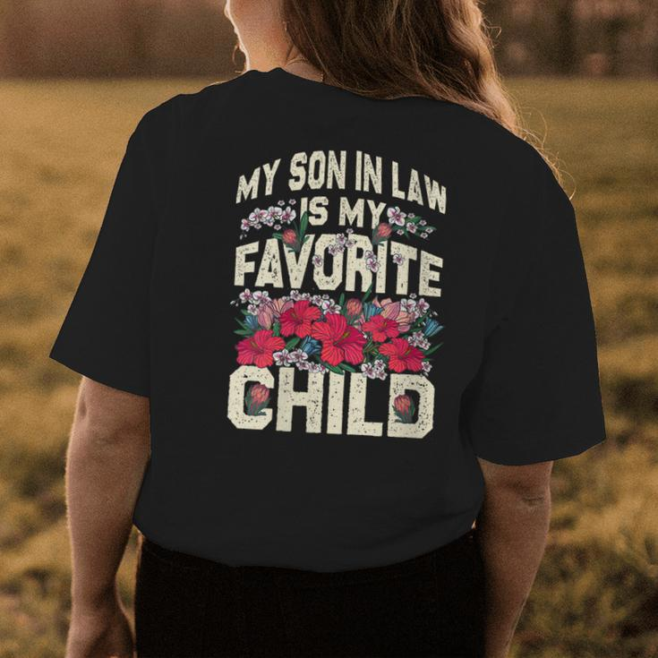 Womens My Son-In-Law Is My Favorite Child Funny Mom Womens Back Print T-shirt Unique Gifts
