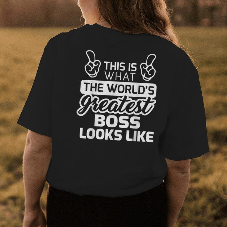 Worlds Greatest Boss Best Boss Ever Womens Back Print T-shirt Funny Gifts