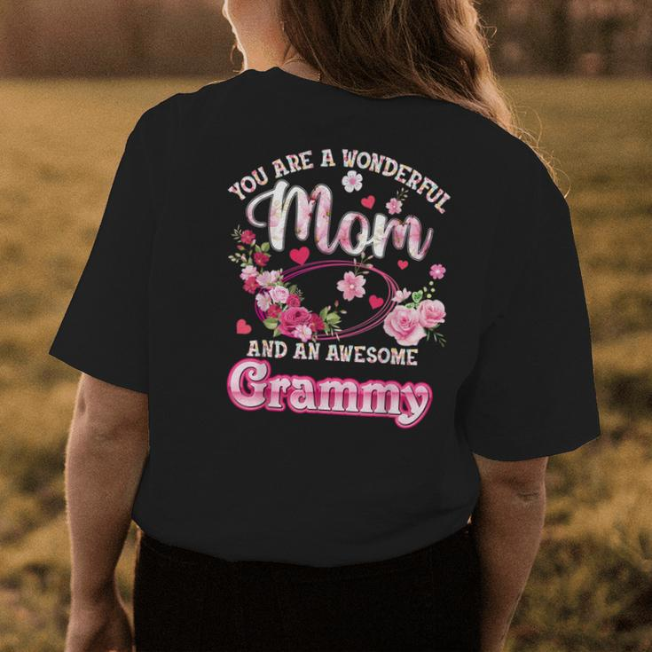 You Are A Wonderful Mom And An Awesome Grammy Rose Mothers Womens Back Print T-shirt Funny Gifts