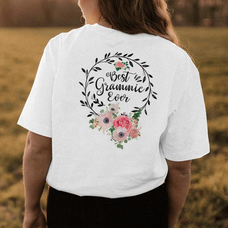 Best Grammie Ever Women Flower Decor Grandma Womens Back Print T-shirt Funny Gifts