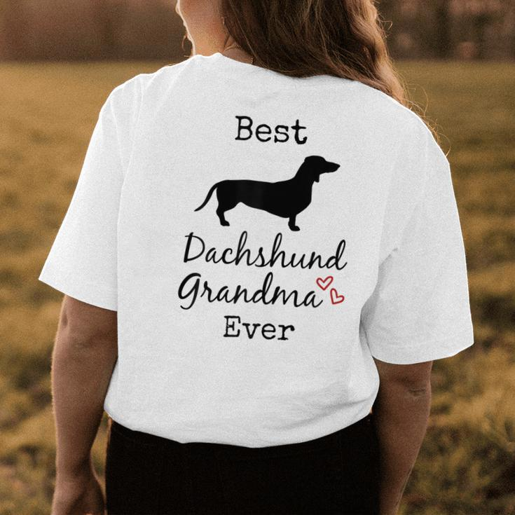 Dachshund Grandmother Gift Dachshund Grandma Best Ever Gift For Womens Womens Back Print T-shirt Funny Gifts