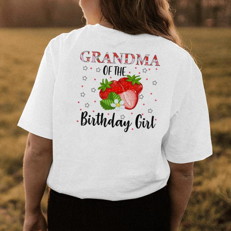 Grandma Of The Birthday Girl First Birthday Strawberry Party Women's T-shirt Back Print Unique Gifts