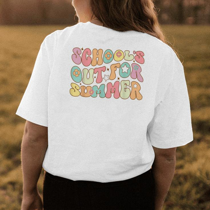 Retro Groovy Schools Out For Summer Graduation Teacher Kids Womens Back Print T-shirt Unique Gifts