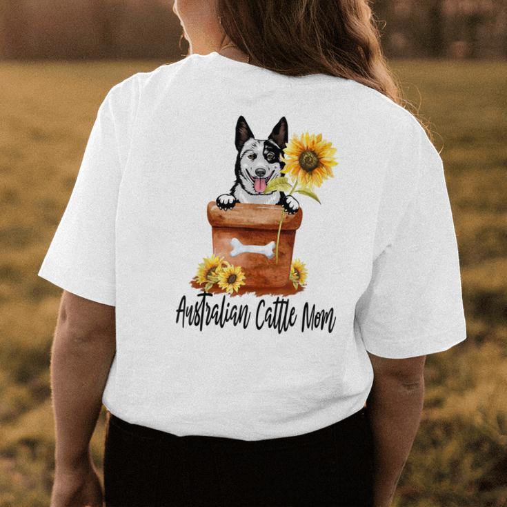 Sunflower Australian Cattle Mom Dog Lover Women's T-shirt Back Print Unique Gifts