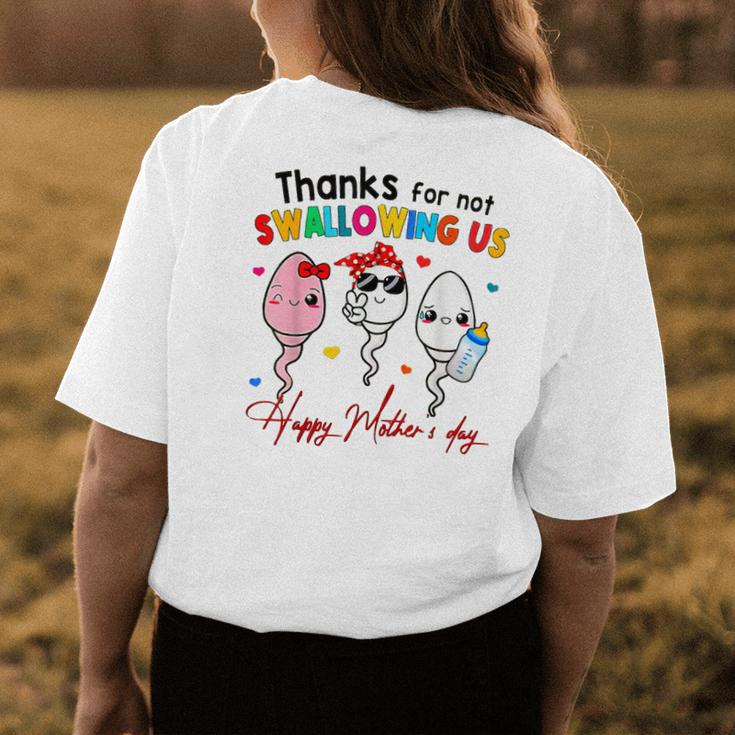 Thanks For Not Swallowing Us Happy Mothers Day Fathers Day Women's Crewneck Short Sleeve Back Print T-shirt Personalized Gifts