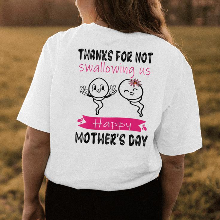 Thanks For Not Swallowing Us Happy Mothers Day From Children Women's Crewneck Short Sleeve Back Print T-shirt Personalized Gifts