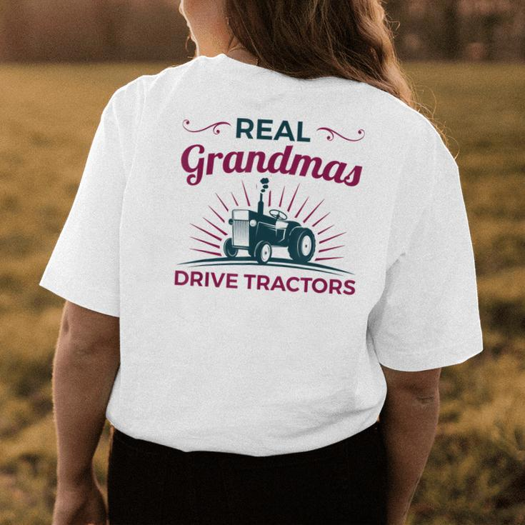 Tractor Grandma Farm Real Grandmas Drive Tractors Women's T-shirt Back Print Unique Gifts