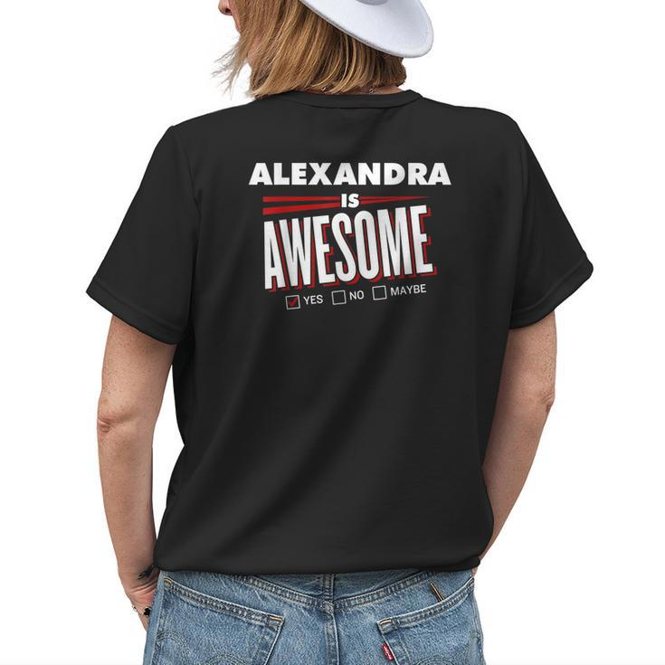 Alexandra Is Awesome Family Friend Name Funny Gift Womens Back Print T-shirt Gifts for Her