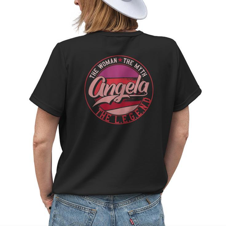 Angela The Woman The Myth The Legend Gift For Womens Womens Back Print T-shirt Gifts for Her