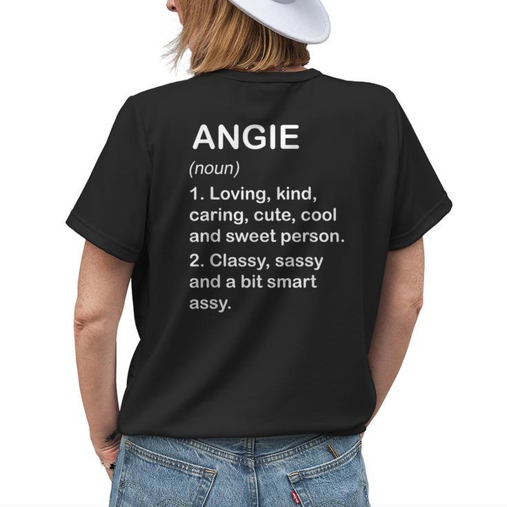Angie Definition Personalized Custom Name Loving Kind Womens Back Print T-shirt Gifts for Her