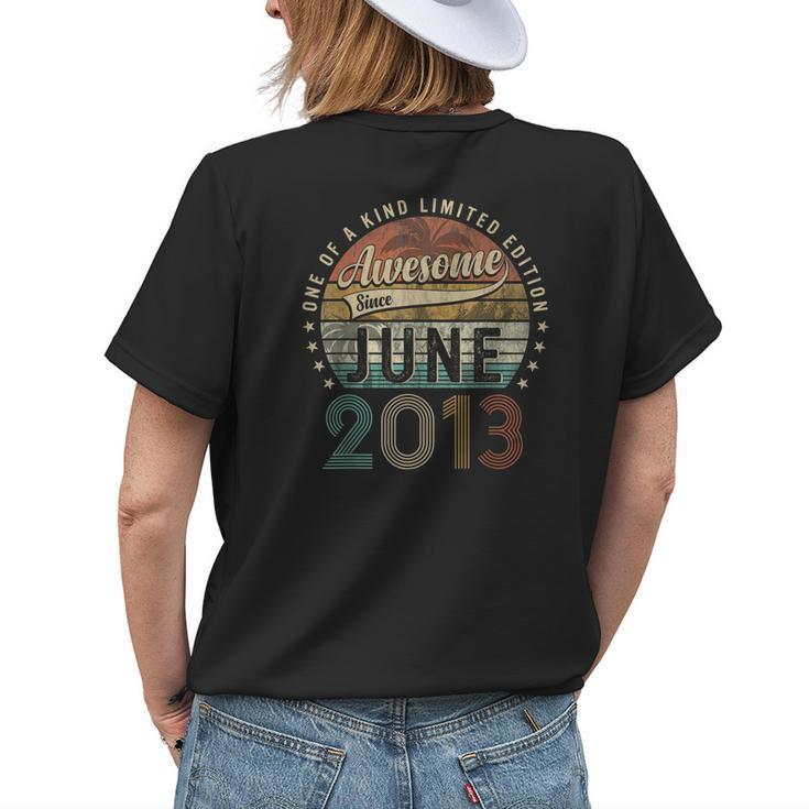 Awesome Since June 2013 10Th Birthday Gifts For 10 Year Old Womens Back Print T-shirt Gifts for Her
