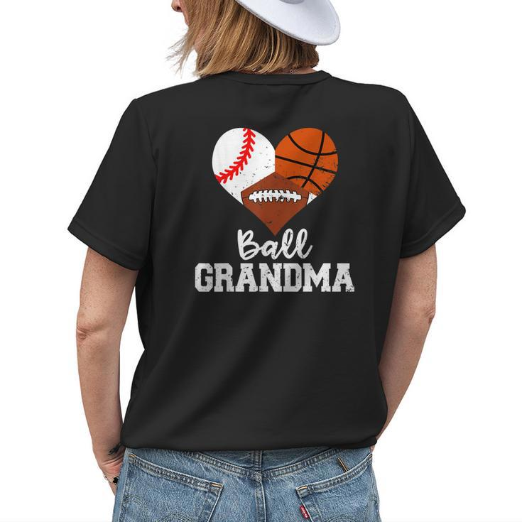 Ball Grandma Baseball Basketball Football Women's T-shirt Back Print