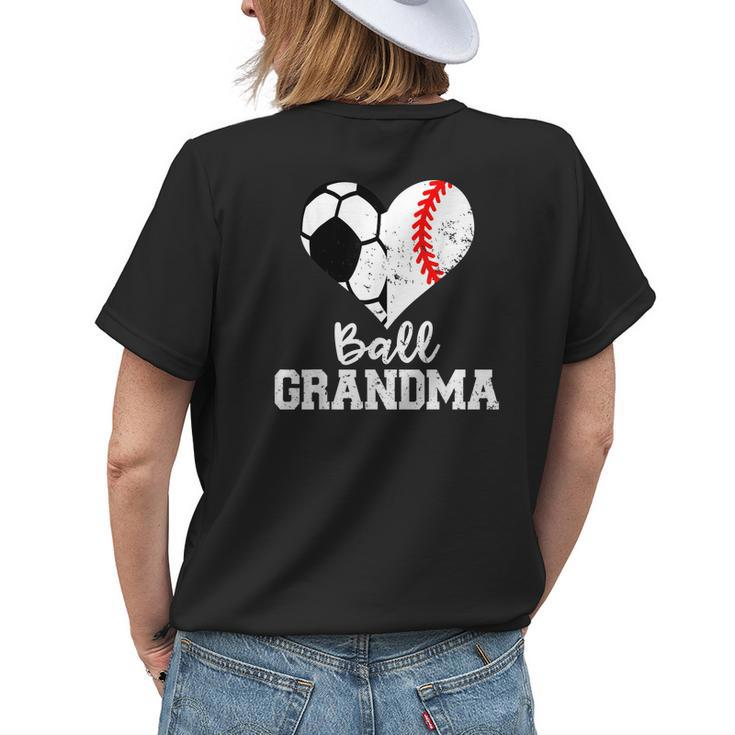Ball Grandma Soccer Baseball Grandma Women's T-shirt Back Print