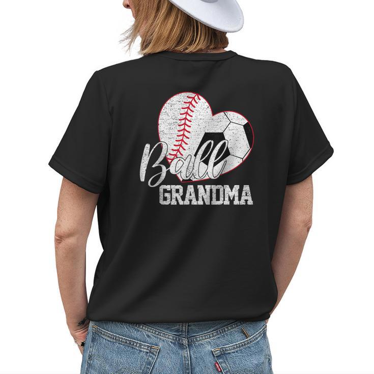 Ball Grandma Both Of Soccer Baseball Women Women's T-shirt Back Print
