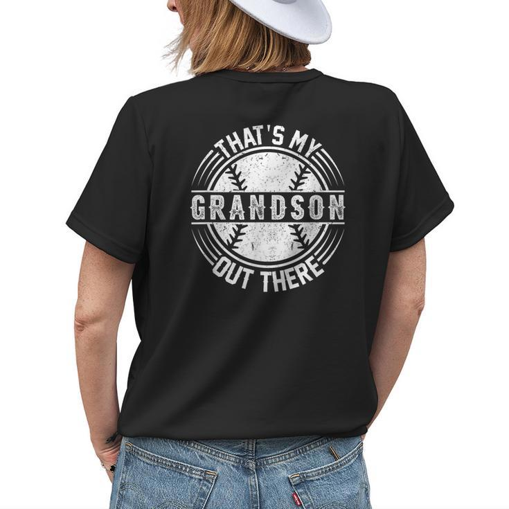 Baseball Grandson Cute Baseball Gifts For Grandma Funny  Womens Back Print T-shirt