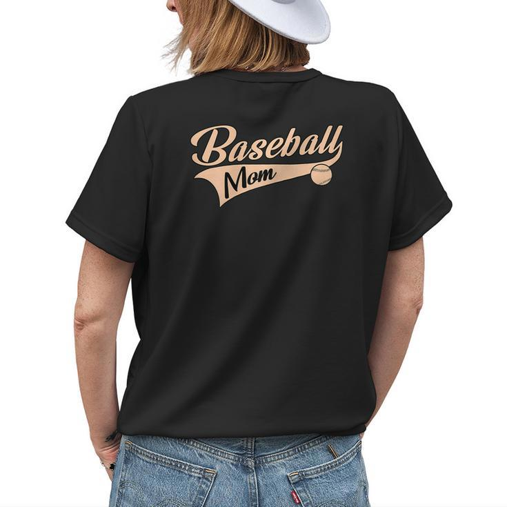 Baseball Mom Best Mama Cute Throwback Classic Women's T-shirt Back Print Gifts for Her