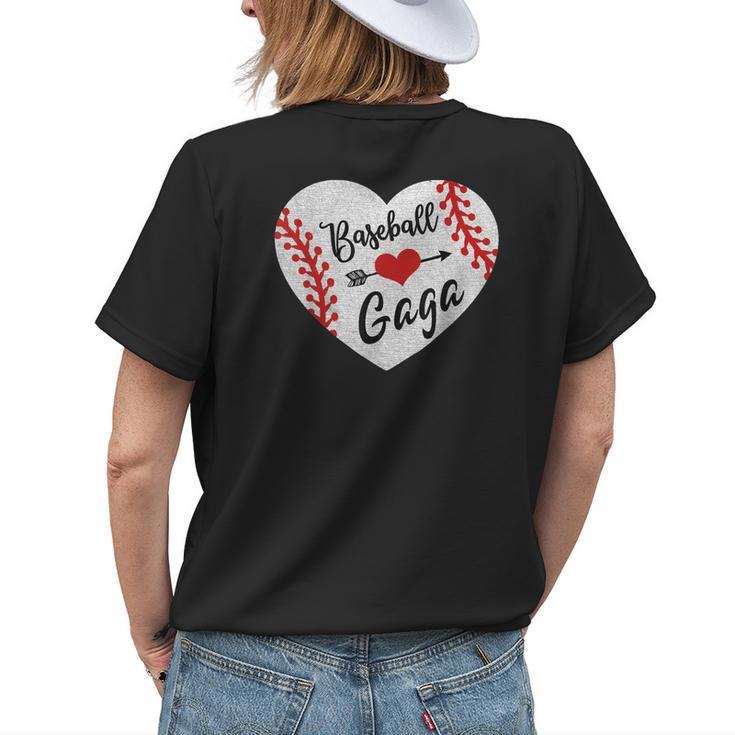 Baseball Softball Ball Heart Gaga Grandma Women's T-shirt Back Print
