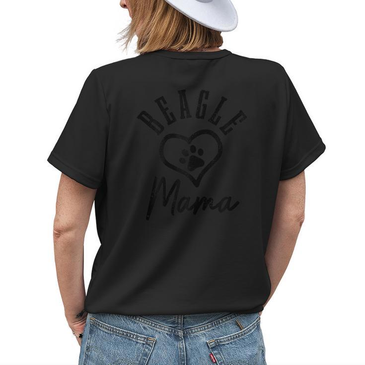 Beagle Mama Heart Paw Cute Dog Lover Beagle Mom Women's T-shirt Back Print Gifts for Her