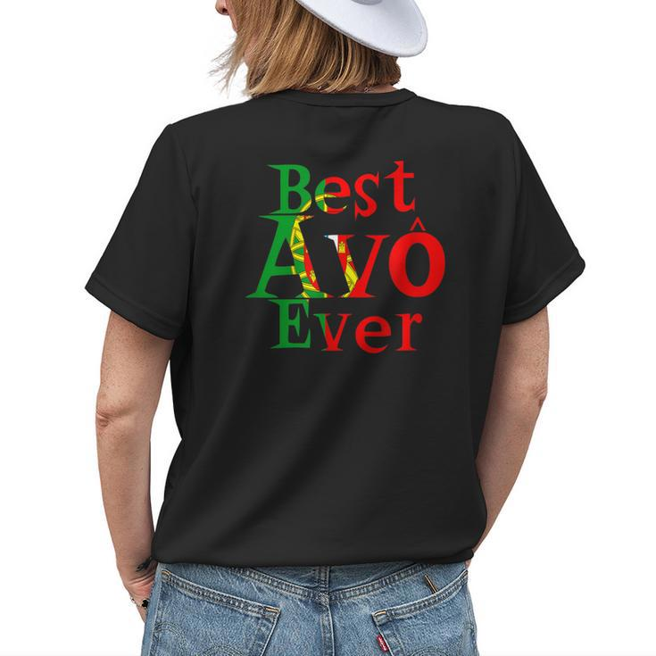 Best Avo Ever Melhor Avo At The World Best Granny In English Womens Back Print T-shirt Gifts for Her