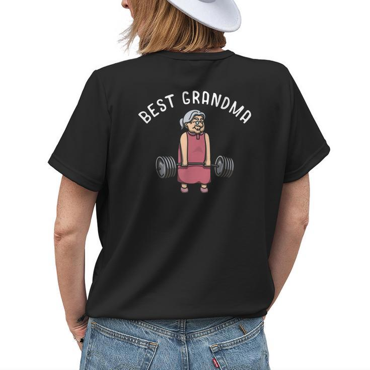 Best Grandma Weightlifter Bodybuilder Grandmother Workout Womens Back Print T-shirt