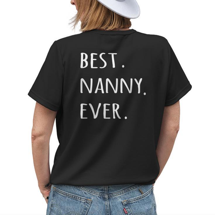 Best Nanny Ever Worlds Greatest Womens Back Print T-shirt Gifts for Her