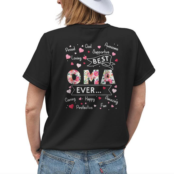 Best Oma Ever Funny First Time Grandma Mothers Day Womens Back Print T-shirt Gifts for Her