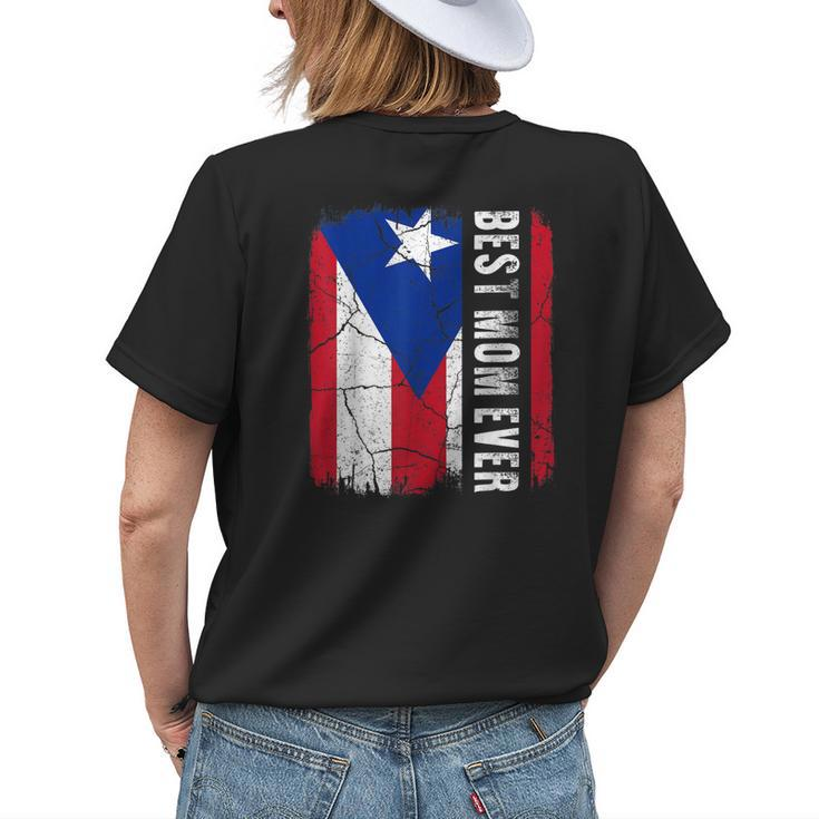 Best Puerto Rican Mom Ever Puerto Rico Flag Mothers Day Womens Back Print T-shirt Gifts for Her
