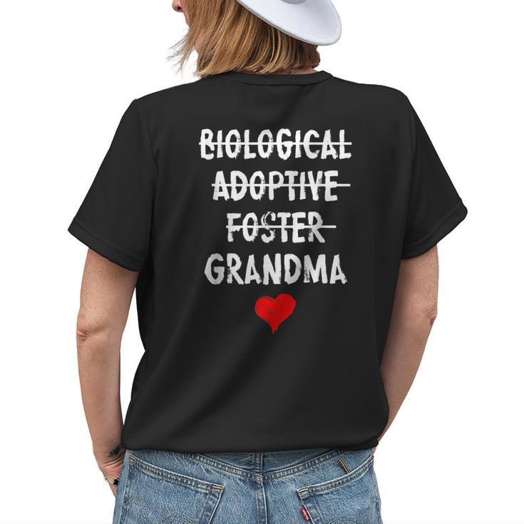 Biological Adoptive Foster Grandma National Adoption Month Women's T-shirt Back Print